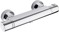 Thermostatic Shower Mixer,Wall Mounted Shower Mixer Bar,Shower Mixer Tap with Anti-Scald Control Valve, Chrome, Solid Brass