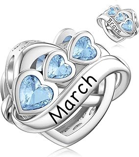 LANBEIDE Birthstone Charms for Pandora Charms, Sterling Silver Charms for PandoraBirthday Christmas Jewellry for Women