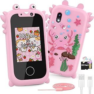 Kids Phone for Girls,2.4’’ Kids Smart Phone Learning Toy with Dual Camera Music Player SD Card,Unicorns Christmas Birthday Gifts for 3-8 Year Old Girls