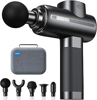 RENPHO Massage Gun Deep Tissue, Muscle Massage Gun 3200 RPM Motor Massager with Type-C Charging and Portable Case, for Home Office Workout Full Body Muscle Massage Relax, Black