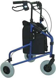 Simplelife Mobility Lightweight Folding Steel Tri-Walker with Bag, Blue