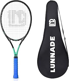 LUNNADE Adults Tennis Racket 27 Inch, Durable Tennis Racquet Light-Weight, Pre-Strung and Regrip, Suitable for Beginners to Intermediate Players