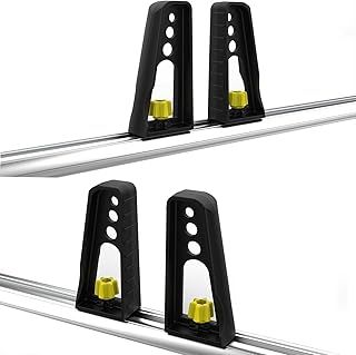 Roof Bar Ladder Rack - Set of 4 Adjustable Load Stops for Secure Transport, Compatible with All T-Track Roof Rack Cross Bars