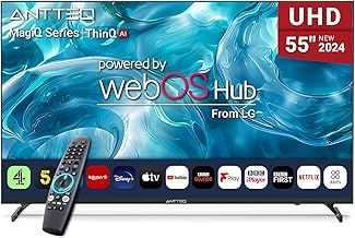 Smart TV 55 inch MagiQ 55" UHD 4K TV webOS, ThinQ AI MEMC Work with Alexa 2024 Black Television