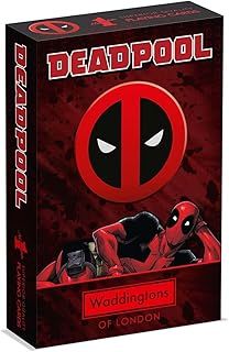 Waddingtons Number 1 Deadpool Playing Card Game, Play with your favourite superheroes from Lady Deadpool and Kidpool, gift and toy for ages 14 plus, Red