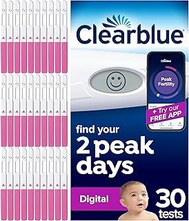 Clearblue Digital Ovulation Test Kit (OPK), Find Your 2 Peak Days, 1 Digital Holder And 30 Tests, Try The FREE Clearblue Period & Cycle Tracker App