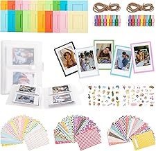 HIYQIN 8 in 1 - Photo Accessories for Instax Mini Films, Photo Frames/Album/Stickers Compatible with Fujifilm Instax Mini 12/11/9/8/SE/7S/99/40/50/EVO, for Instax Photo Display