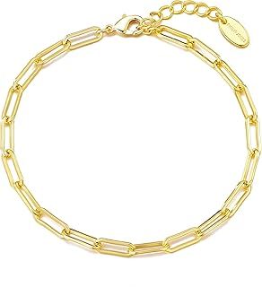 Philip Jones Gold Plated Small Link Paperclip Bracelet