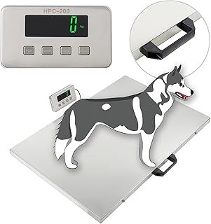 80x50 cm Heavy Duty Digital 500kg Capacity Platform Scale Veterinary Scale Large Vet Scale Electronic Pet Weight Weighing Scale LCD Digital Scale Warehouse Parcel Weighing, 3 Weighing Modes, kg/lb/oz