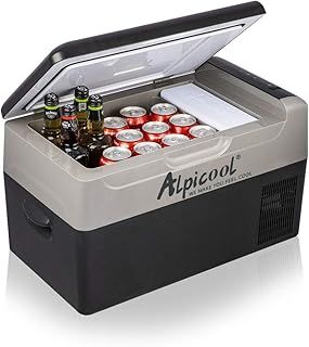 Alpicool G22 Car Fridge 22 Litre Mini Fridge 12/24v Car Refrigerator Portable Camping Fridge Freezer Truck Electric Cool Box for Campervan RV Boat Travel Picnic,-20℃ to 20 ℃/Low Consumption