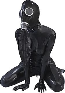 Latex Cosplay Gas Mask,Full Face Steampunk Mask for Men Women,Halloween Game Masks Masquerade Costumes Clubwear