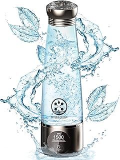 Hydrogen Water Bottle – Hydrogen Water Bottle Generator – Portable Tumbler for Purified and Hydrogen Infused Water – Up to 3000ppb Hydrogen Content – Electric Hydrogen Bottle