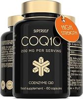 CoQ10 Supplement - Coenzyme Q10 High Strength 200mg - 60 Capsules - Heart Health & Antioxidant - Vegan Naturally Fermented Ubiquinone - Co Enzyme CQ10 High Absorption - UK Made