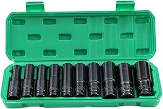 KATSU Deep Impact Socket Set 1/2 Inch Drive 10PCs, 10mm-24mm Mertic Automotive Trucks Tractors Engines Repairing DIY Mechanic Tool (Budget) 420444