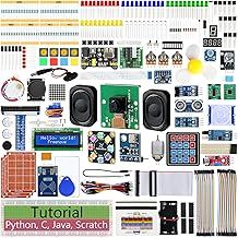 Complete Starter Kit for Raspberry Pi 5 4 B 3 B+ 400 Zero 2 W, 1170-Page Tutorial, Python C Java Scratch Processing Code, 386 Items, 164 Projects, Camera Speaker (Raspberry Pi NOT Included)