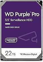 WD Purple Pro 22TB Smart Video 3.5" Internal Hard Drive, AllFrame Technology, 550TB/yr, 512MB Cache, 7200 RPM, 5 Year Warranty