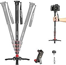 Manbily Extendable Camera Aluminum Monopod with Feet Portable Travel Monopod with Removable Tripod Stand Base for DSLR Canon Nikon Sony Video Camcorder 5 Sections 67-in 170cm Max Load 15.5lbs(A-222)