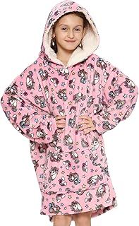 A2Z 4 Kids Girls Boys Oversized Hoodie Snuggle Blanket Super Soft Fleece Kangaroo Pocket Comfortable Warm One Size Sweatshirts