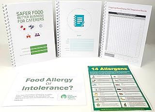 Updated for 2025 Caterers Safer Food Better Business 3 x Spiral Bound Manuals, SFBB, 13 Month Diary & Fridge Temperature Records & 2 Laminated Food Allergy Safety Signs