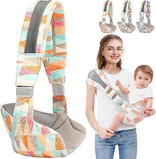 Baby Sling Carrier, Baby Carrier with Waist Support, Portable Ergonomic Toddler Carrier Sling, Adjustable Thick Baby Wrap Carrier for Newborn Up to 0-36 Month (Geometry)