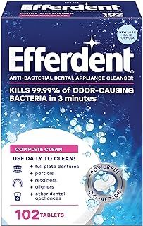 Efferdent Original Anti-Bacterial Denture Cleanser Tablets | 102 Count | Packaging May Vary