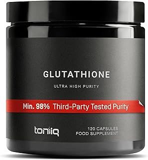 Ultra High Strength Glutathione Capsules - 1000mg Concentrated Formula - 98%+ Highly Purified and Bioavailable - Non-GMO Fermentation - 120 Capsules Reduced Glutathione Supplement
