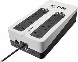 Eaton 3S 700B UPS - Off Line Uninterruptible Power Supply - 3S700B - 700VA (8 BS outlets, 2 USB Type-A ports, Quiet, Shutdown software) - USB interface (cable included) - Black&White