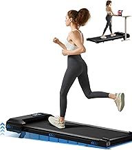 UMAY Walking Pad Treadmill with Incline, Under Desk Treadmill with Diamond Pattern Running Belt, Lightweight Running Machines for Home Office with LED Display