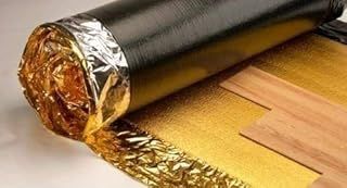 6mm Super Gold Underlay - for All Wood, Laminate Flooring - Damp Proof Membrane - Great Sound & Heat Insulation - 1m x 15m Roll