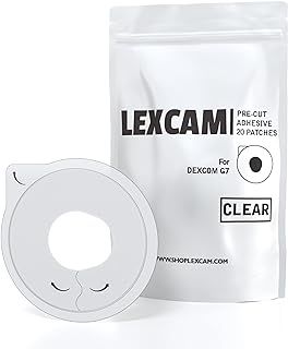 Adhesive Patches Pre-Cut for Dexcom G7 – Pack of 20 – Waterproof, Transparent Overpatches for Continuous Glucose Monitoring, Sensor is NOT Included