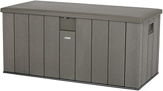 LIFETIME Plastic Wood Grain Textured Storage Box Desert Sand/Grey, 151x72x69 cm