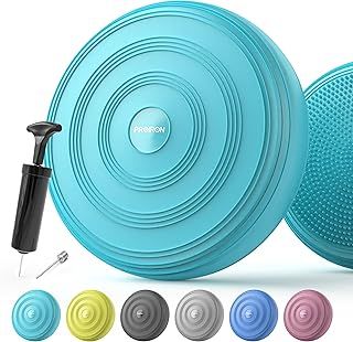 PROIRON Wobble Cushion Inflatable Air Stability Balance Board with Pump, Non-slip, Sitting Posture Trainer Wiggle Seat for Home and Office Chair Sensory Kids, Core Strength Trainer, Physio, Black