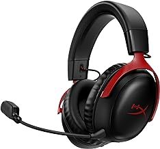 HyperX Cloud III Wireless – Gaming headset for PC, PS5, PS4, up to 120-hour Battery, 2.4GHz Wireless, 53mm angled drivers, Memory foam, Durable Frame, 10mm microphone, Black-Red.