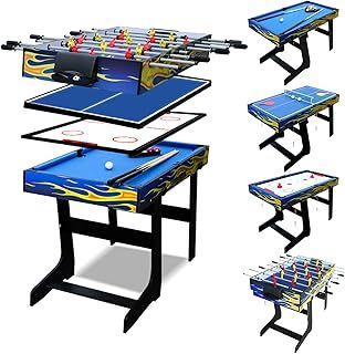 RoamReady 4-in-1 Multi Game Table, Combo Game Table w/Pool Billiards, Air Hockey, Foosball, Ping Pong for Arcade, Bars, Party, Family Night, Game Room