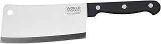 KitchenCraft World of Flavours Chinese Meat Cleaver Knife, Fully Forged Stainless Steel, Chinese Chef's Knife 14 cm (5.5"), Silver / Black