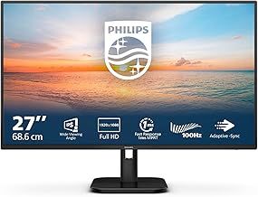 PHILIPS 27E1N1100A - 27 Inch FHD Monitor, 100Hz, IPS, 4ms, Speakers, LowBlue mode, FlickerFree (1920 x 1080, 250 cd/m², VGA/HDMI 1.4)