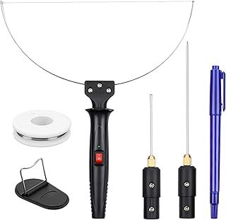 3-IN-1 Hot Wire Foam Cutter, 8Pcs Electric Styrofoam Cutting Tools Kit, 18W Polystyrene Cutter Styrofoam Cutting Pen with Adaptor, for Foam Carving& Cutting, DIY Crafts, Best Halloween Christmas Gifts