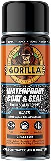 Gorilla Waterproof Black Coat & Seal Spray, 450ml – Flexible, Weatherproof Liquid Sealant | Seals out Water, Air & Moisture | For Roof Tiles, Brick, Wood, Metal, Concrete, Stone, Rubber, Plastics*