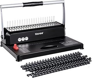TIANSE Binding Machine, 21-Hole, 450 Sheet, Spiral Binding Machine with Starter Kit 100 PCS 3/8'' Comb Binding Spines, Comb Binding Machine Perfect for Daily Office Documents