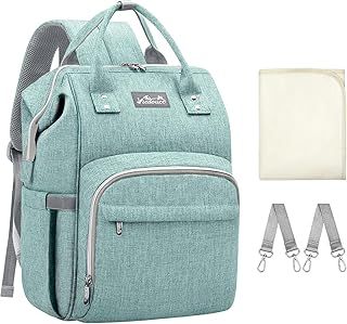 Viedouce Baby Changing Bag, Baby Diaper Bag Nappy Backpack, Maternity Bags with 1 Pcs Diaper Changing Pad and 2 Stroller Straps, Waterproof, Large Capacity for Mom and Dad