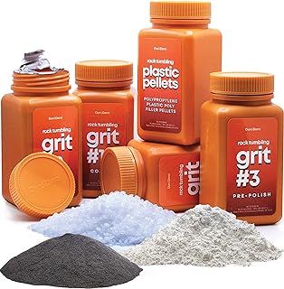 Dan&Darci Rock Tumbler Grit Refill Kit - 3.5 Pounds Grit Media + Poly Plastic Pellets - Polishing Media for Any Brand Tumbler - Rock Tumbling Supplies