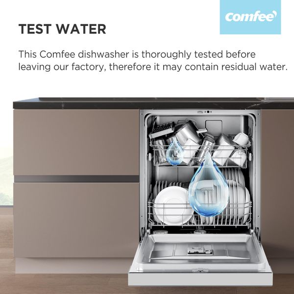 COMFEE' Full Size Freestanding Dishwasher, 14 Place Settings, Black