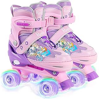 Adjustable Kids Roller Skates for Girls Kids, Toddler Roller Skates for Beginners with Light Up Wheels Outdoor Indoor