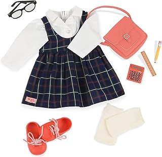 Our Generation Perfect Score Outfit – Deluxe Stylish School Uniform Outfit for 18-inch Dolls with Classroom Supplies – 8 Piece Clothing and Accessory Set