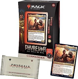Magic The Gathering D11450000 Phyrexia: All Will Be One Commander Deck - Rebellion Rising and Collector Booster Sample Pack, Red, White