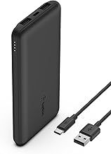 Belkin 10000mAh portable power bank, 10K USB-C portable charger with 1 USB-C port and 2 USB-A ports, battery pack for up to 15W charging for iPhone, Samsung Galaxy, AirPods, iPad, and more - Black