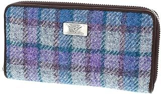 Glen Appin Harris Tweed Large Zip Purse LB2100 Staffa (Colour 98 Blue/Purple)