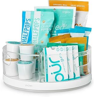 YouCopia Crazy Susan Turntable, Divided Lazy Susan Organiser with 3 Clear Bins for Kitchen Cupboard and Pantry Storage