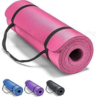 Yoga Mat Thick 10MM - 183cm x 60cm Multi Purpose Yoga Matt for Men Women, Non Slip NBR Foam Exercise Mat with Carry Strap, Perfect for Pilates, Stretching, Home Gym Exercise