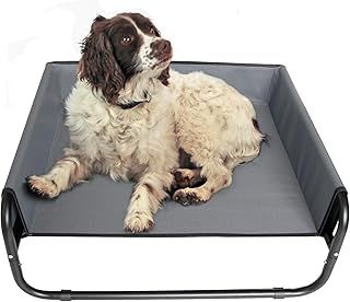 Elevated Pet Bed with Raised Sides, Medium, Grey, 70cm x 70cm x 28cm
